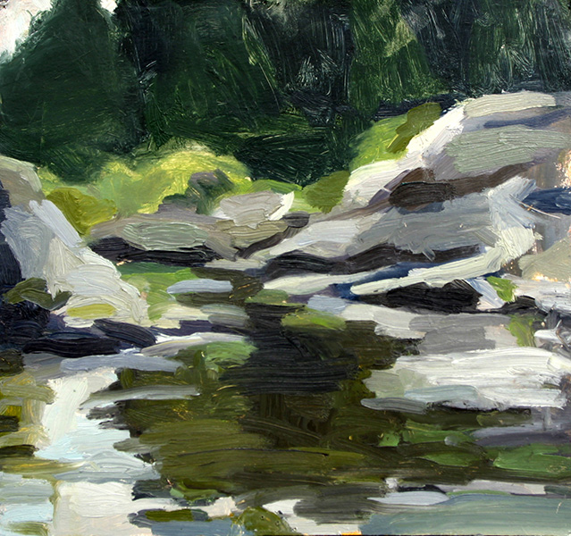 Convergence
Vermont Series, oil on paper, 19 x 32.5 cm, 2004 Heddy Abramowitz